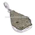 Natur Pyrite Druzy Edelstein 925 Sterling Silber Anhänger Schmuck